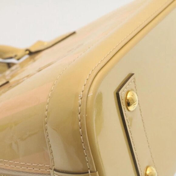 LOUIS VUITTON Vernis Rayures Alma BB Hand Bag 2way Beige - Picture 9 of 15